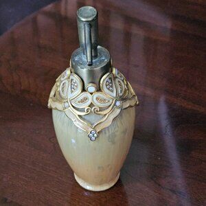 RARE LUXURY JAY STRONGWATER ARABESQUE SCROLL CRYSTAL ENAMEL VANITY SOAP PUMP JAR